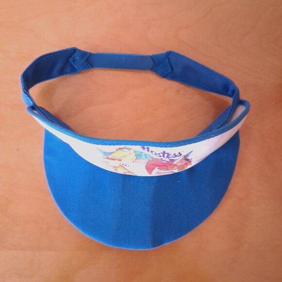 Damaged 1980s Blue Hostess Munchies Playing Baseball Sun Visor / Visor Hat - Picture 6 of 10